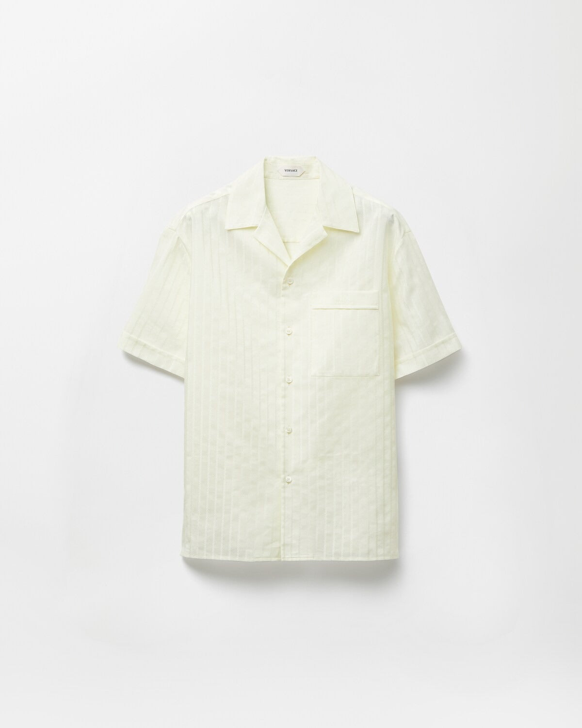 Premium Ivory Textured Cuban Collar Half Sleeve Shirt for Men | Minimal Casual Summer Shirt